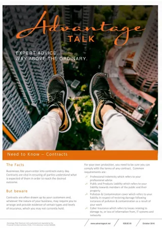 Advantage Talk - Need to Know (Contracts) - slide 1