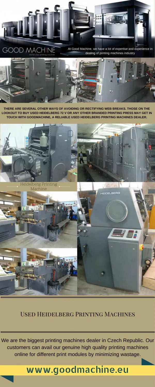 Biggest Used Heidelberg Printing Machines Dealer
