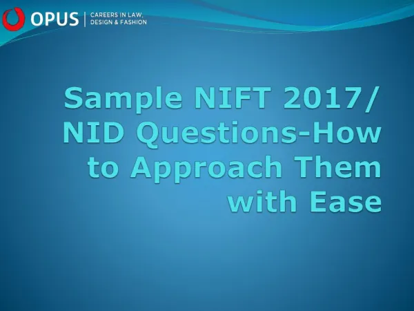 Sample NIFT 2017-NID Questions and Useful Tips