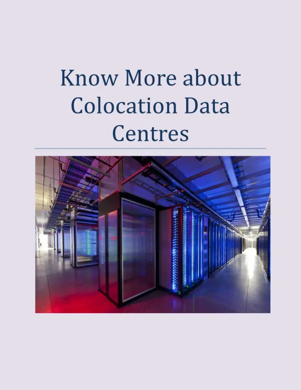 Know More about Colocation Data Centres