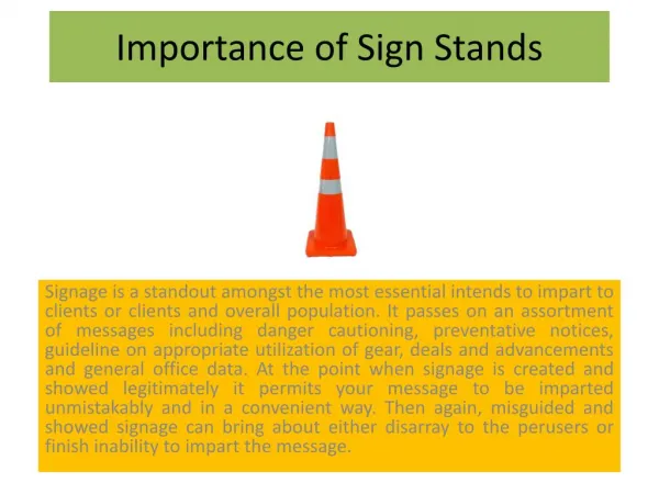 Importance of sign stands