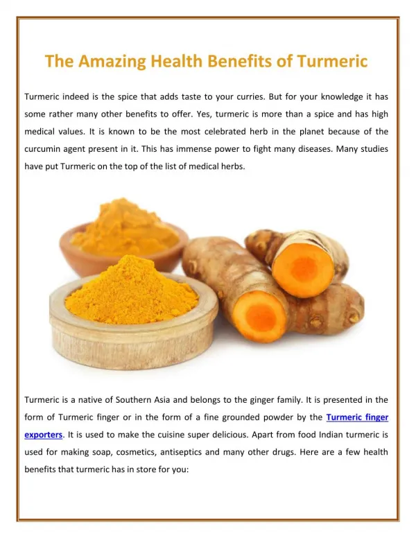 Turmeric Powder Manufacturers Offer Turmeric with Health Benefits