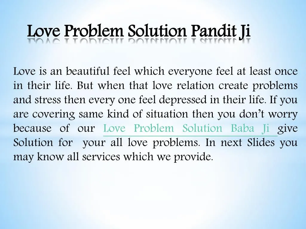 love problem solution pandit ji