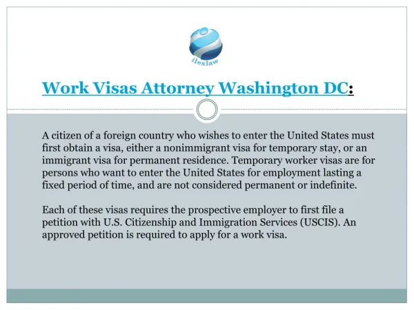 Work Visas Attorney Washington DC