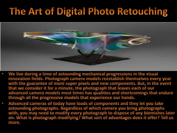The Art of Digital Photo Retouching