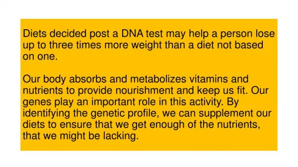 Listen to Your DNA to Help with Weight Loss