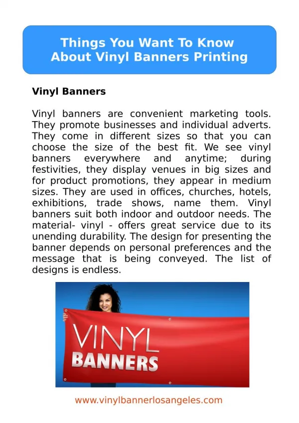 Things You Want To Know About Vinyl Banners Printing