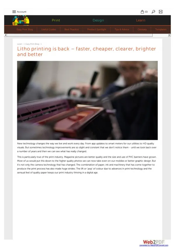 Litho printing is back – faster, cheaper, clearer, brighter and better