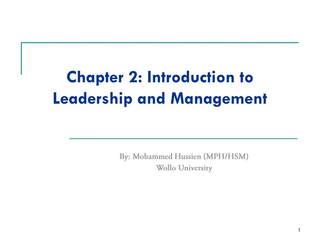 chapter 2 introduction to leadership and management