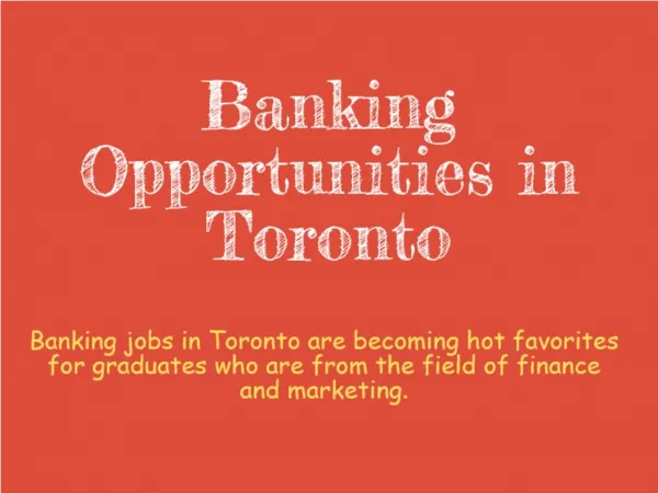 Banking Jobs Toronto