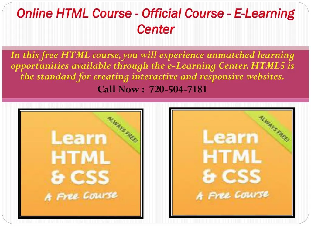 online html course official course e learning center