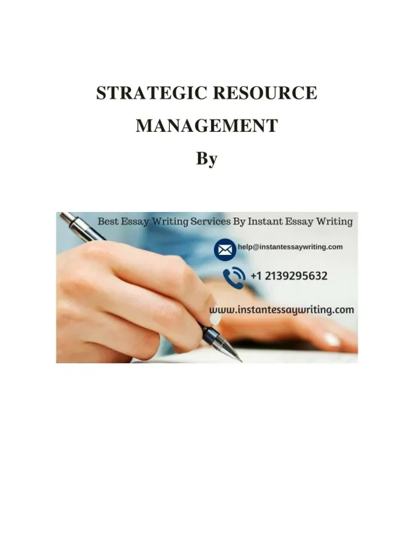 Sample ON Strategic Resource Management