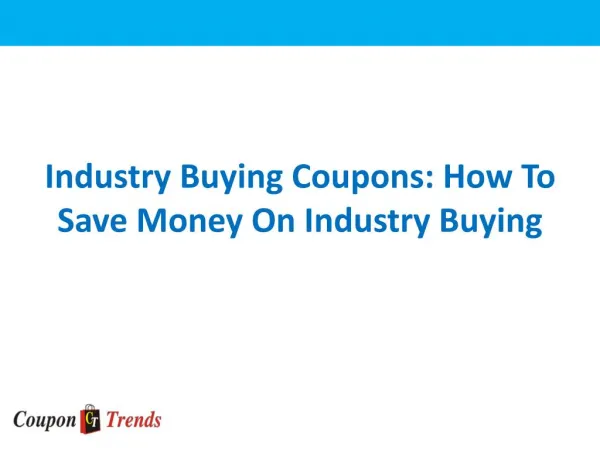 Industry Buying Coupons