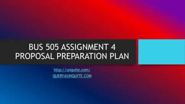 bus 505 assignment 4 proposal preparation plan
