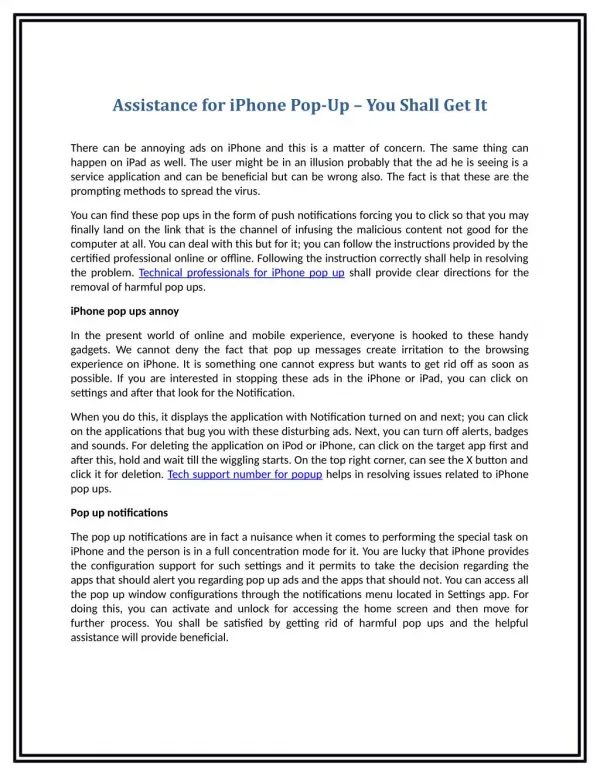 Assistance for iPhone Pop-Up – You Shall Get It