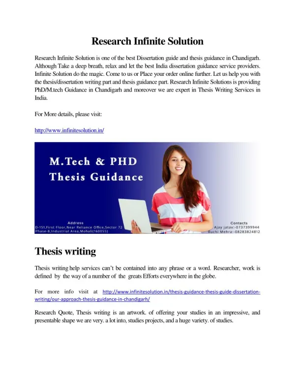 Thesis Guidance in Chandigarh | Thesis Writing Services Chandigarh