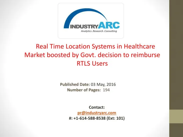 Real Time Location Systems in Healthcare Market: RTLS Solutions Popularity to Drive 19.2% CAGR | IndustryARC