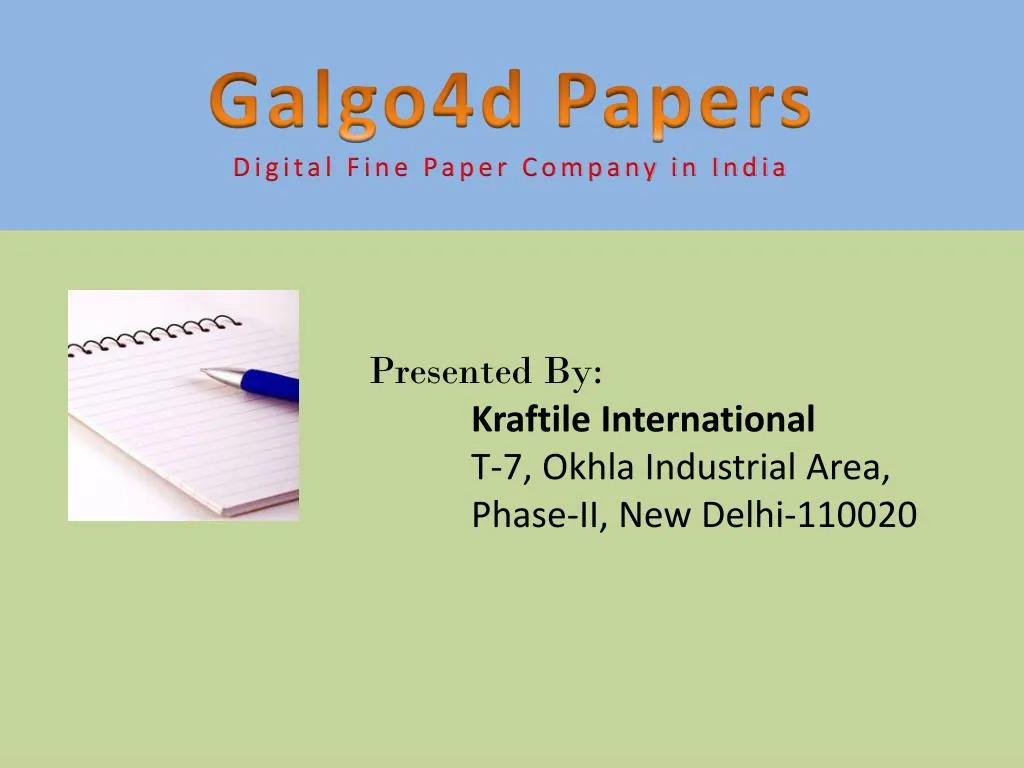 galgo4d papers digital fine paper company in india