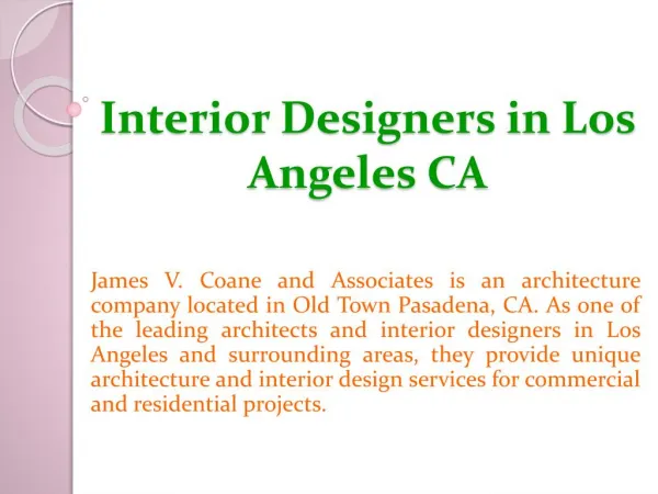 Interior Designers in Los Angeles CA