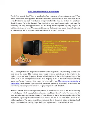 Microwave Oven Service Center in Hyderabad - slide 1