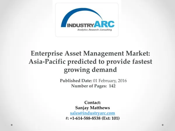 Enterprise Asset Management Market predicts cloud based EAM system to be the future for firms
