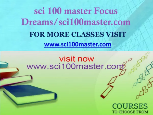 sci 100 master Focus Dreams/sci100master.com