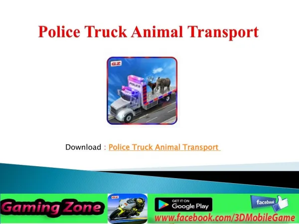 Police Truck Animals Transport