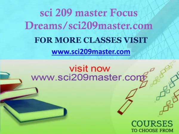 sci 209 master Focus Dreams/sci209master.com