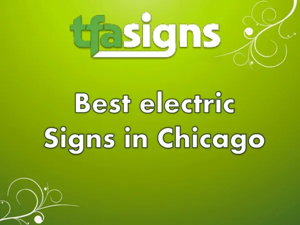 Best electric Signs in Chicago