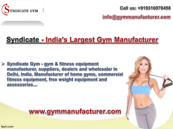 Syndicate Gym - One of the Best Gym Equipments Manufacturers in Delhi
