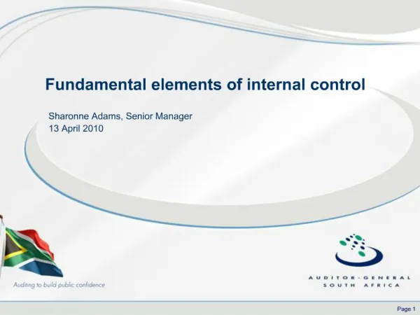 Fundamental elements of internal control