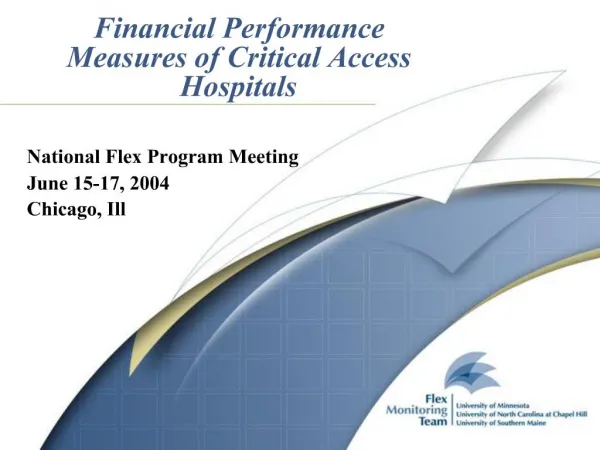 Financial Performance Measures of Critical Access Hospitals