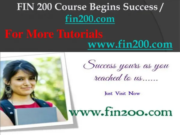 FIN 200 Course Begins Success / fin200dotcom