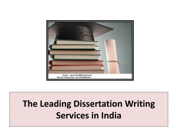 The Leading Dissertation Writing Services in India