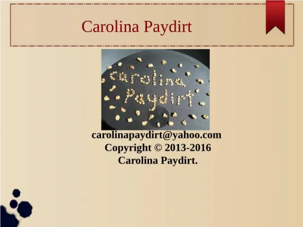 Carolina Paydirt – Gold Prospecting Supplies