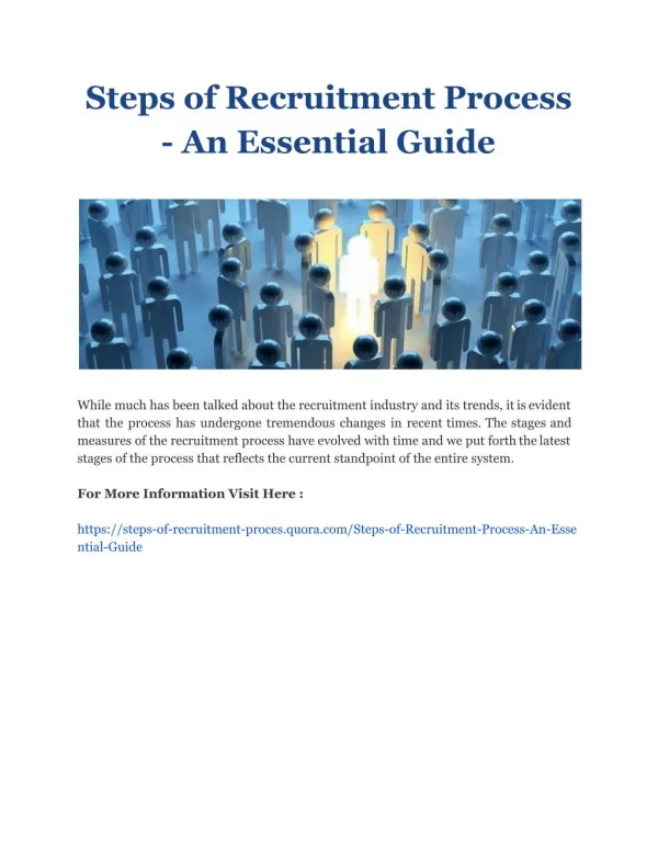 Steps of Recruitment Process - An Essential Guide