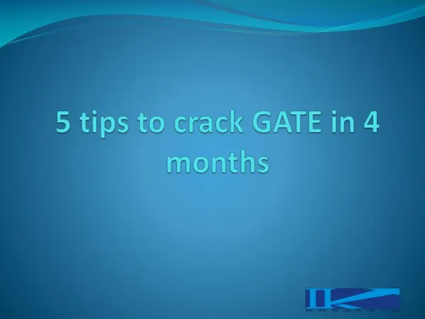 5 tips to crack GATE in 4 months