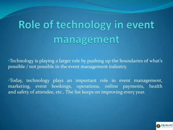 Role of technology in event management