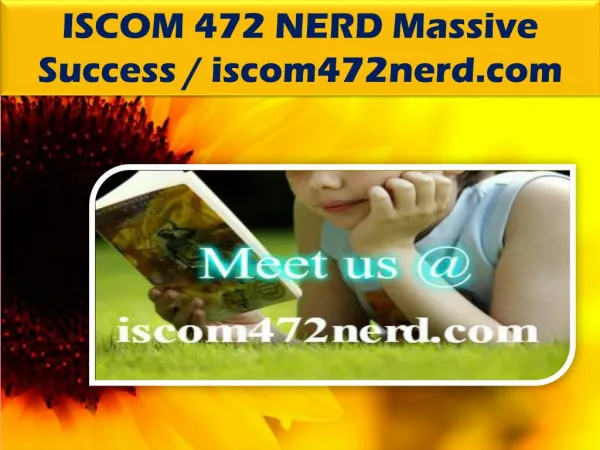 ISCOM 472 NERD Massive Success / iscom472nerd.com