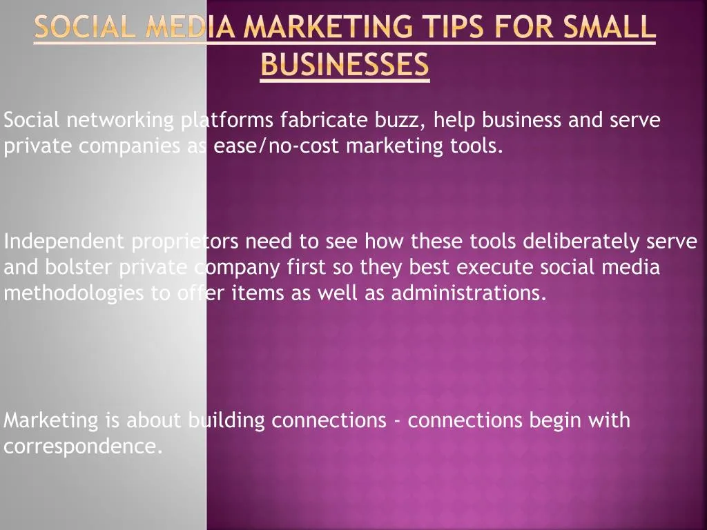 social media marketing tips for small businesses