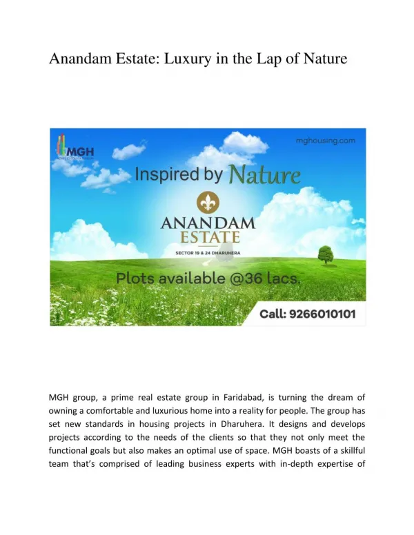 Anandam Estate: Luxury in the Lap of Nature