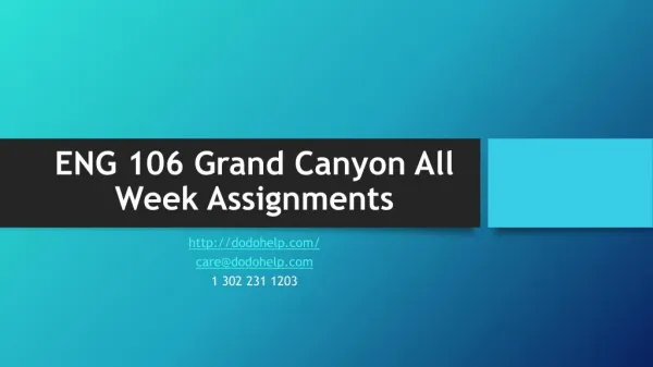 ENG 106 Grand Canyon All Week Assignments