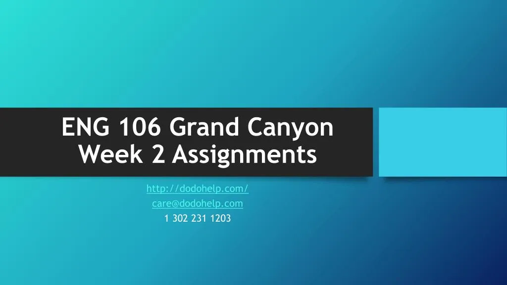 eng 106 grand canyon week 2 assignments