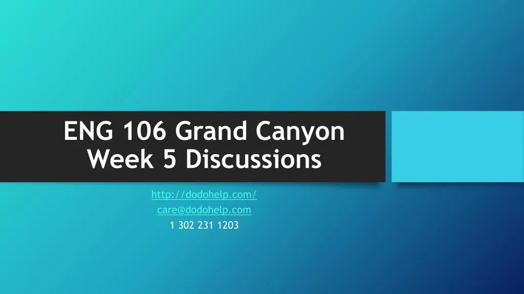 eng 106 grand canyon week 5 discussions