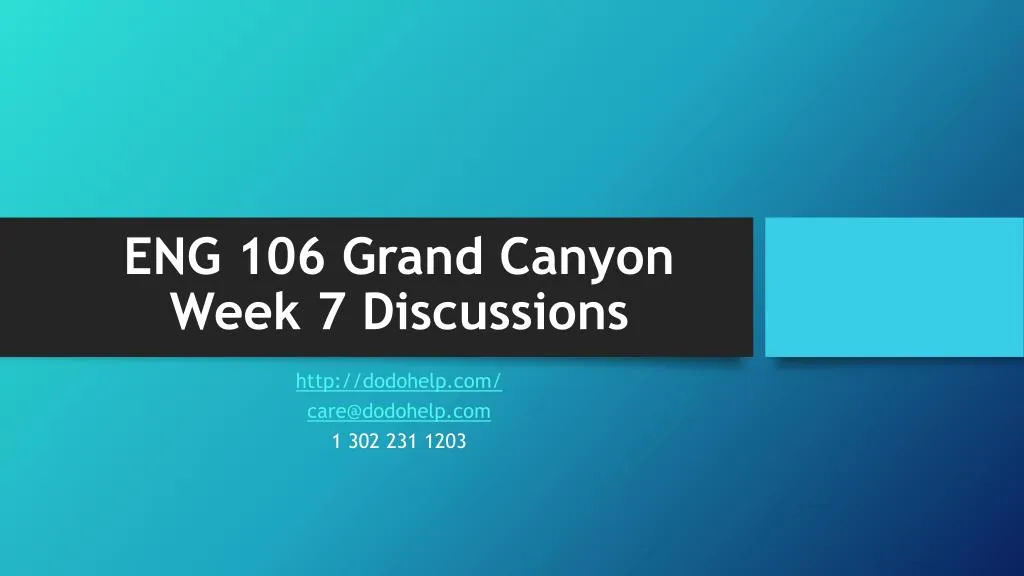 eng 106 grand canyon week 7 discussions