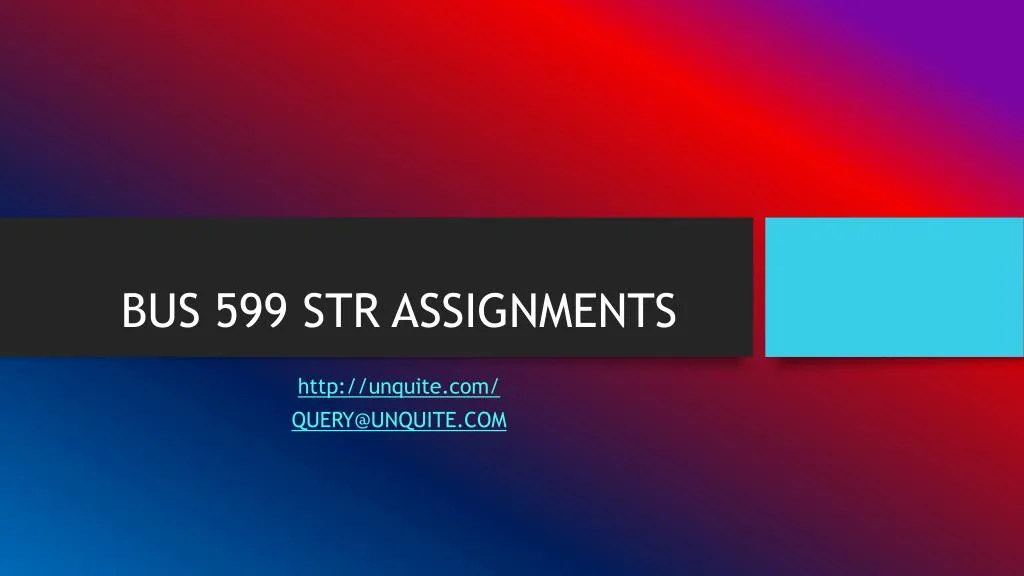 bus 599 str assignments