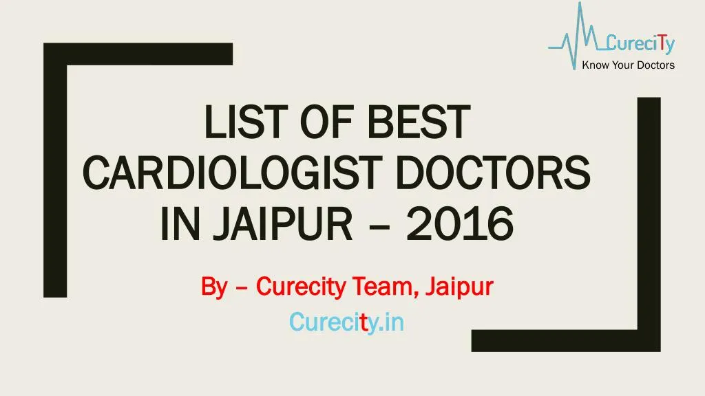 list of best cardiologist doctors in jaipur 2016