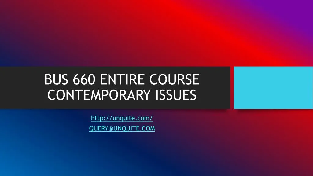 bus 660 entire course contemporary issues