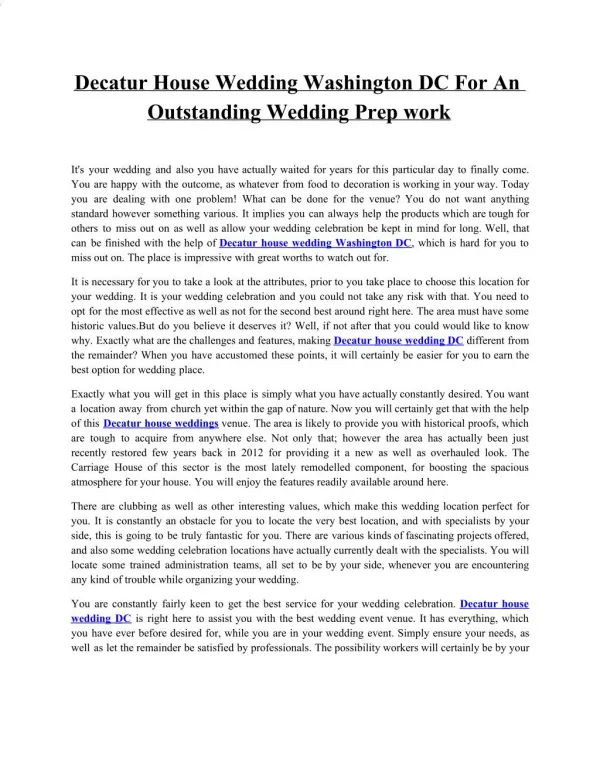 Decatur House Wedding Washington DC For An Outstanding Wedding Prep work2