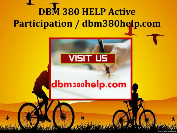 DBM 380 HELP Active Participation / dbm380help.com